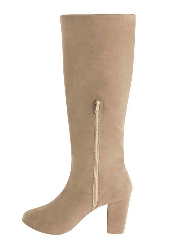 bota cano longo bege