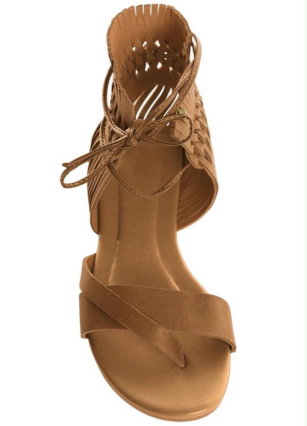 rasteirinha de couro marrom