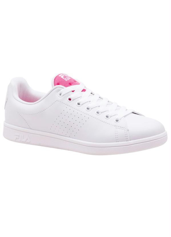 tênis fila rosa com branco