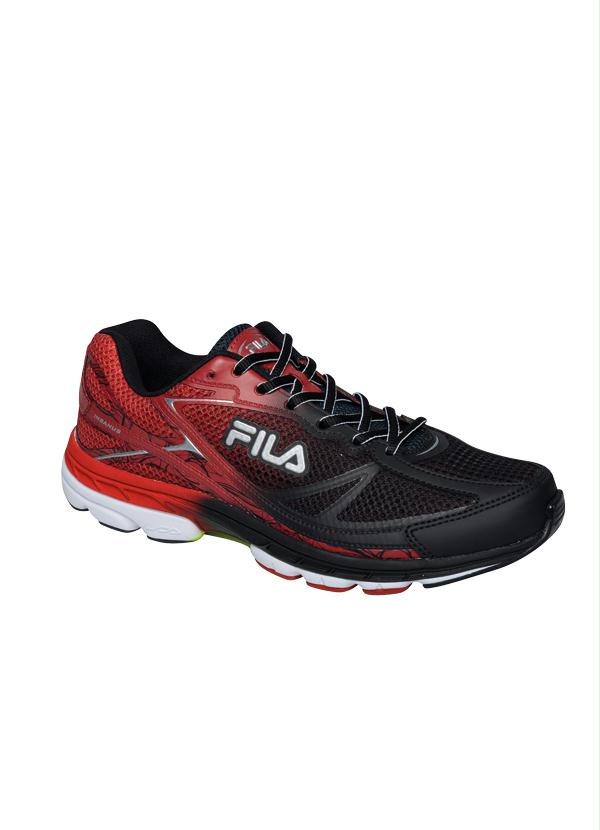 tenis fila preto e vermelho