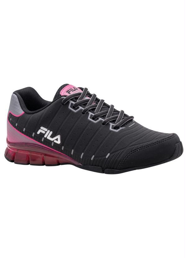 tenis da fila preto com rosa