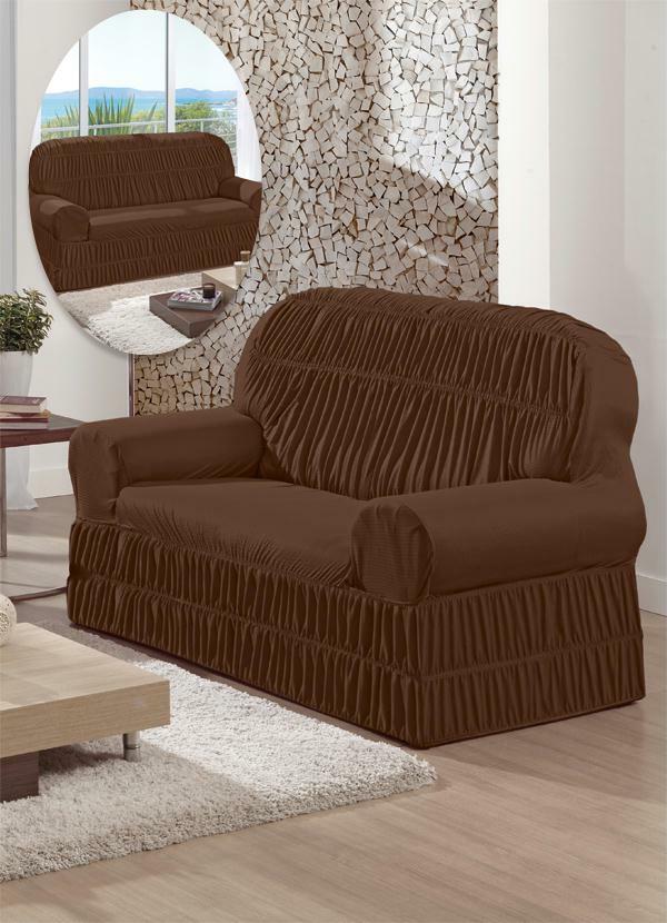 Capa para Sof� 2 e 3 Lugares (Chocolate) 2 Pe�as