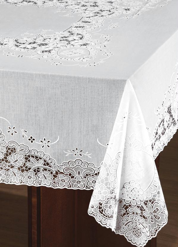 Toalha de Mesa Quadrada (Branca) com Bordado