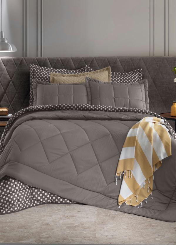 Jogo de Cobre Leito (Marrom (Solteiro)) 2 Pe�as