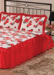 Jogo de Colcha Vermelha Casal 3 Pe�as
