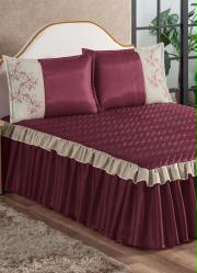 Jogo de Colcha Vinho Casal 3 Pe�as