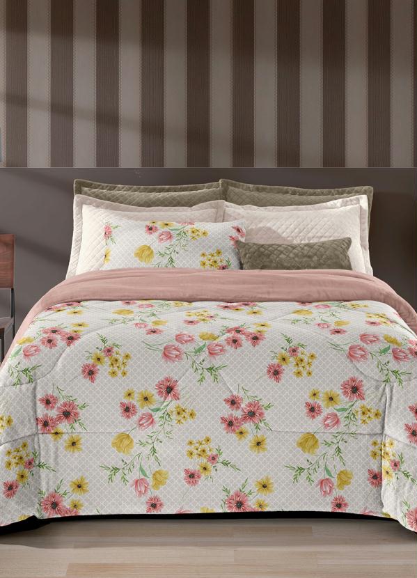 Edredom Plush (Floral Rosa (Casal)) 1 Pe�a