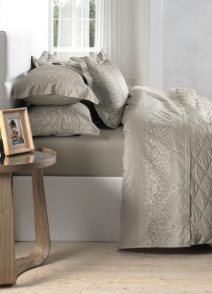 Jogo de Cama 270 Fios (Bege (Queen)) 4 Pe�as