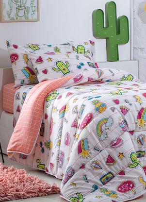 Jogo de Cama 140 Fios (Cactus (Solteiro)) 3 Peças Jogo de Cama 140 Fios (Cactus (Solteiro)) 3 Peças