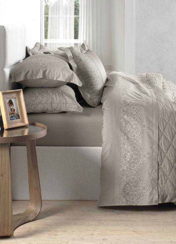 Jogo de Cama 270 Fios (Bege (Solteiro)) 3 Pe�as