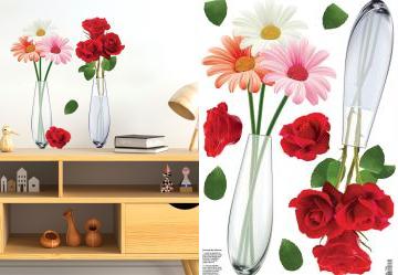 Adesivo Decorativo Vasos com Flores 1 Pe�a