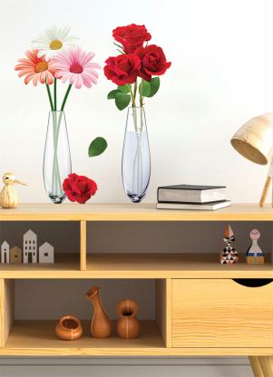 Adesivo Decorativo Vasos com Flores 1 Pe�a