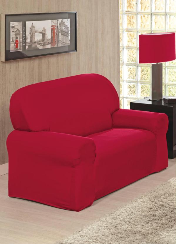 Capa para Sof� 2 e 3 Lugares (Vermelha) 2 Pe�as