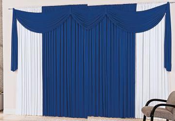 Cortina com Band� Azul 300x170 cm