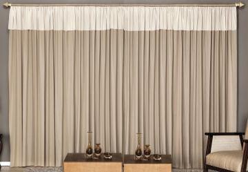 Cortina com Band� Bege 300x170 cm