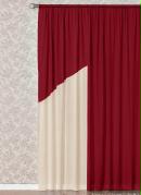 Cortina com Band� Bord� com Bege 300x170 cm