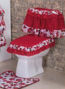 Jogo de Banheiro Vermelha 4 Pe�as