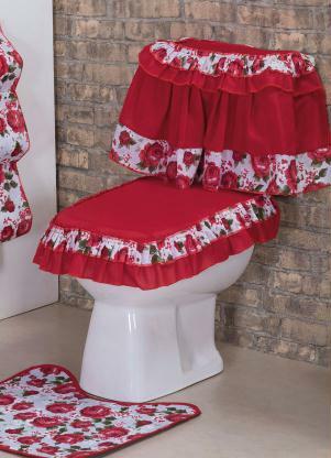 Jogo de Banheiro (Vermelha) 4 Pe�as