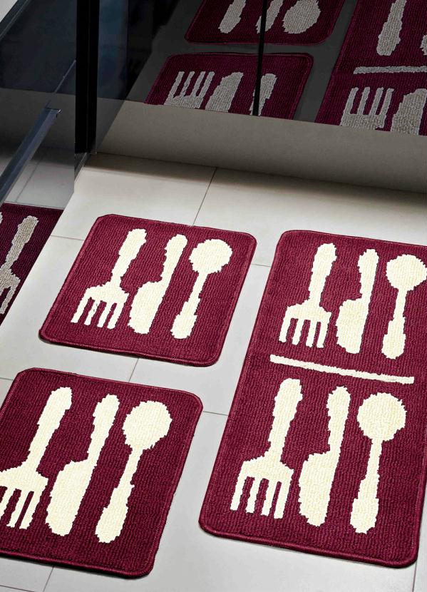 Jogo de Tapetes Cozinha (Utens�lios) 3 Pe�as