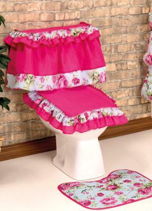 Jogo de Banheiro (Rosa) 4 Pe�as