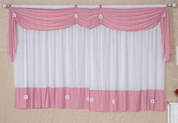 Cortina com Band� Rosa 300x170 cm
