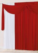 Cortina com Bandô Vermelha 400x230 cm