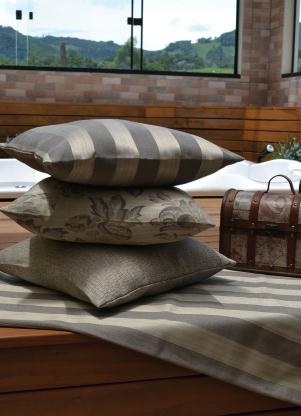 Jogo de Sof� Jacquard (Cinza) 4 Pe�as