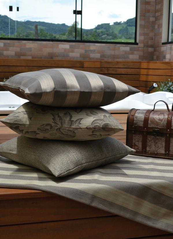 Jogo de Sof� Jacquard (Cinza) 4 Pe�as