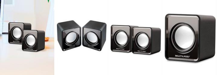 Caixas de Som Preto 2 Pe�as