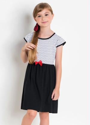 Vestido Manga Curta (Estampa Poá) Infantil Vestido Manga Curta (Estampa Poá) Infantil