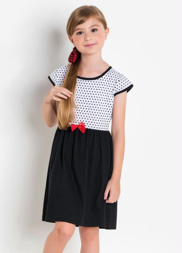 Vestido Manga Curta (Estampa Poá) Infantil Vestido Manga Curta (Estampa Poá) Infantil