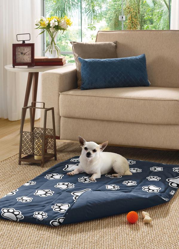 Edredom Pet Plush Patinhas (Azul) 1 Pe�a