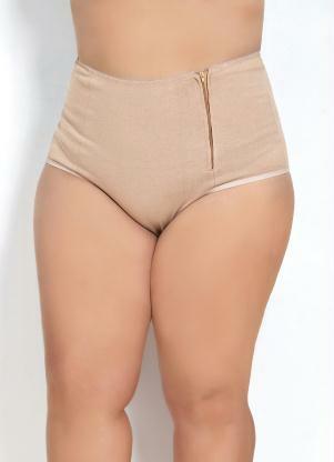 Calcinha Plus Size (Chocolate) com Z�per Frontal