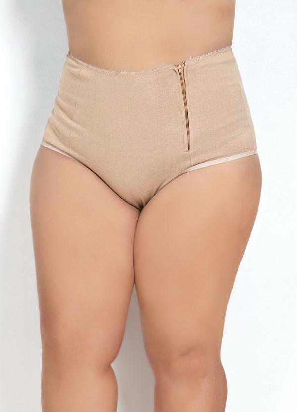 Calcinha Plus Size (Chocolate) com Z�per Frontal