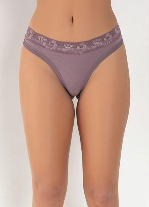 Calcinha Fio com Renda no C�s (Roxa)