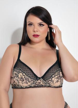 Suti� Plus Size (Preto e Bege) com Aro e sem Bojo