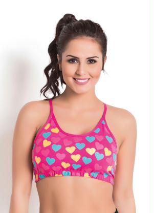 Top de Alça (Pink) Estampa Corações Top de Alça (Pink) Estampa Corações
