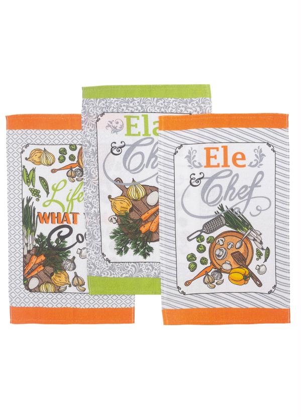 Pano de Copa Felpudo (Ele e Ela) 3 Pe�as