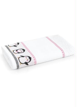 Pano de Copa Pinguim para Bordado (Branco) 1 Pe�a