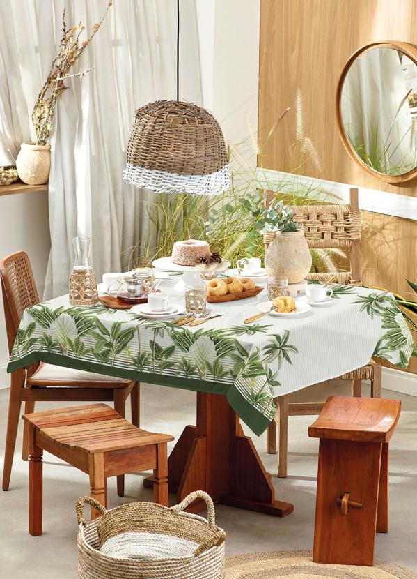 Toalha de Mesa Quadrada (Palmeiras (140x140 Cm))