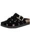 Moleca - Sapato Feminino Mule Flat Moleca 5500118 Preto/Camurça - variação: Preto/Camurça