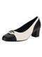 Piccadilly - Sapato Feminino Salto Grosso Piccadilly 110183 - Preto/Bege - variação: - Preto/Bege