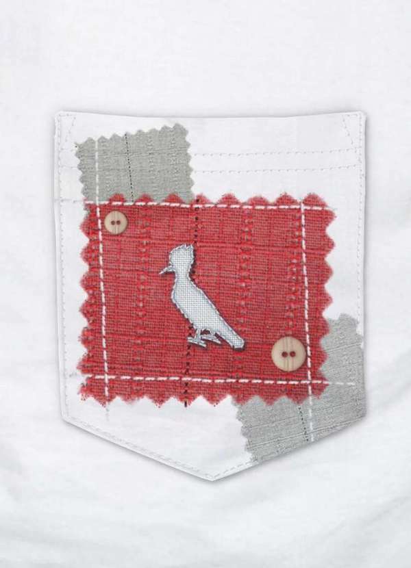 Camiseta bolso xadrez retalho Clearance