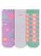 Puket - Kit com 3 Meias Cano Médio Puket 7201 5677-100-Marinho-Branco - variação: 5678-100-lilas-branco-verde