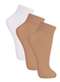 Lupo - Kit 3 pares de Meias Soquete Fio 20 Loba 5530-001 Natural-Peach-Branco - variação: Natural-Peach-Branco