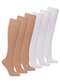 Lupo - Kit 6 pares de Meias 3/4 Fio 20 Loba 5510-001 Natural-Peach-Branco - variação: Natural-Peach-Branco