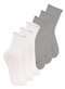 Lupo - Kit 6 pares de Meias sem Punho Cano Médio Lupo 4421-001 Preto-Branco - variação: Branco-Cinza