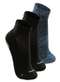 Lupo - Kit com 3 pares de Meias Antiderrapante Pilates Lupo 3310-003 Preto - variação: Preto-Anil