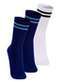 Lupo - Kit com 3 pares de Meias Esportiva Cano Longo Lupo 3292-009 Branco - variação: Marinho-Branco