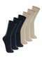 Lupo - Kit com 6 pares de Meias Casual Lupo 1210-201 Café - variação: Marinho-Bege